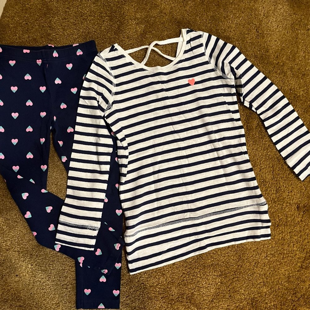 Oshkosh shirt with Carters leggings, NWOT